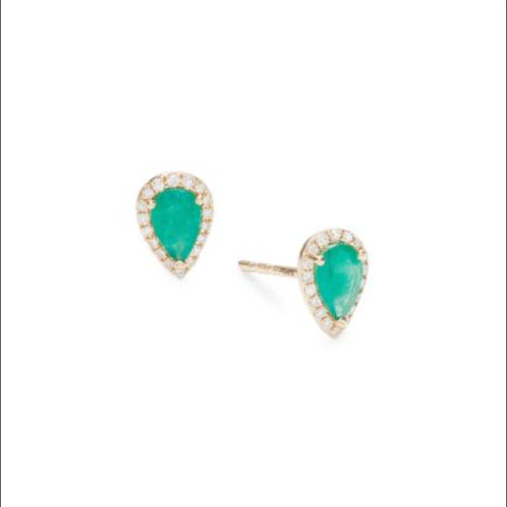 Effy Emerald And Diamond Post Earrings